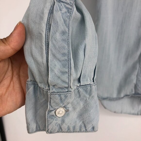 Rails Chanbray Light Wash Long Sleeve Full  Button-up Lightweight Denim Shirt XS - Picture 4 of 16